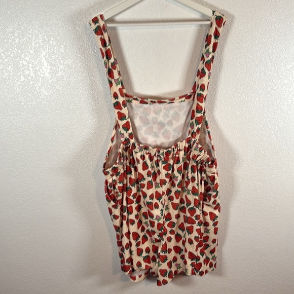 Cider Off White Strawberry Corduroy Short Overalls Size 3X - Picture 3 of 7